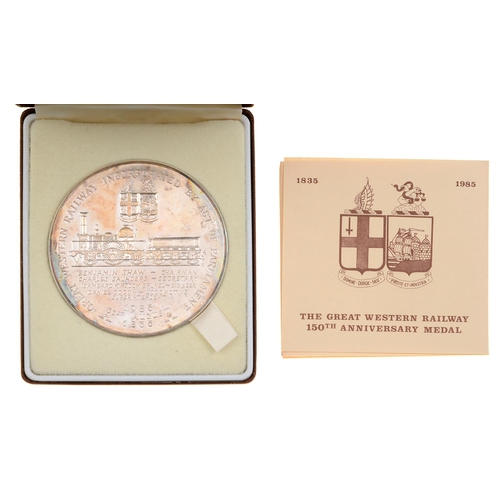 Appraisal: Great Western Railway th anniversary medal by John Mosse silver