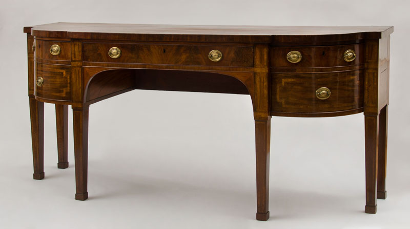 Appraisal: GEORGE III INLAID MAHOGANY SIDEBOARD The rectangular top of breakfront