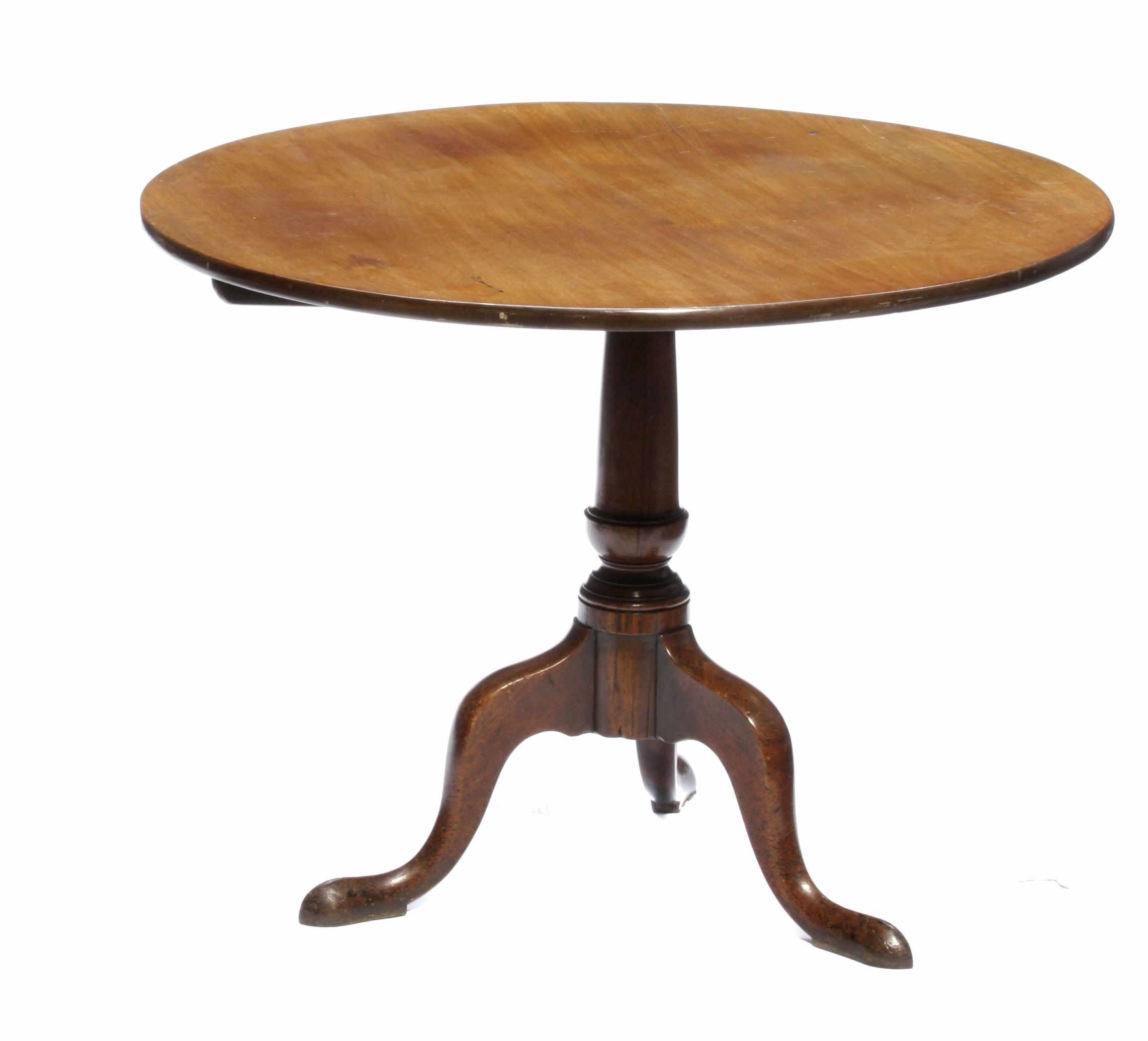 Appraisal: A George III Provincial mahogany tilt top tripod table circa