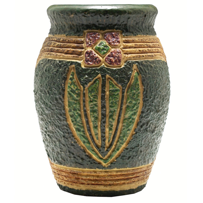 Appraisal: Roseville Mostique vase large shape with a stylized floral design