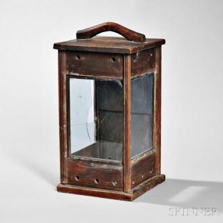 Appraisal: Three-window Wood Lantern America late th early th century tall