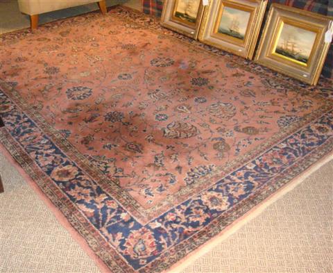 Appraisal: ORIENTAL HAMADAN - ROSE NAVY AND CREAM FLORAL RUG x