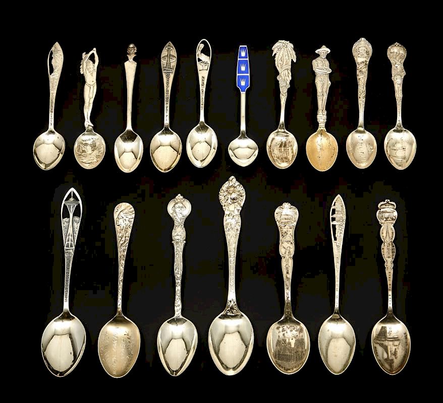 Appraisal: Sterling souvenir tea and demitasse spoons Sterling souvenir tea and