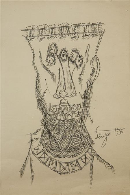 Appraisal: FRANCIS NEWTON SOUZA INDIAN - STUDY OF A HEAD Signed