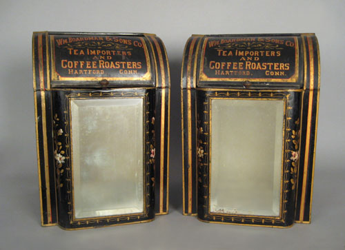 Appraisal: Pair of countertop tole tins by S A Ilsley Co