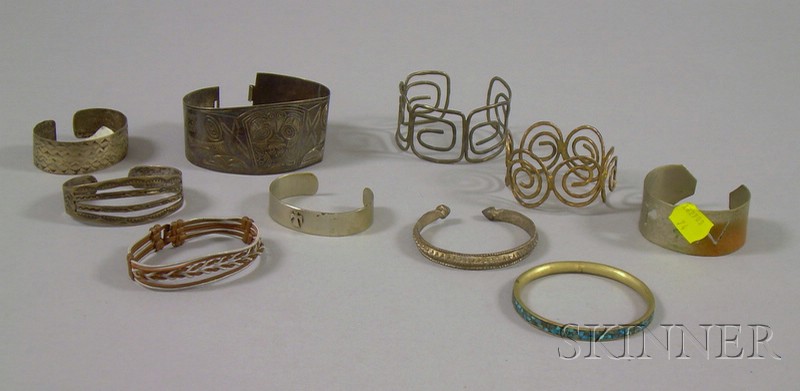 Appraisal: Ten Metalwork Bracelets