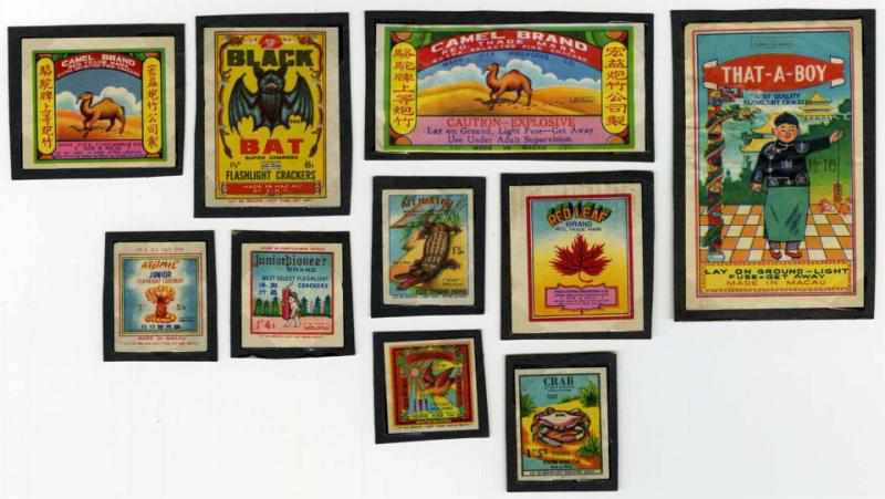 Appraisal: Lot of Firecracker Labels Includes Camel Brand Black Cat That-A-Boy