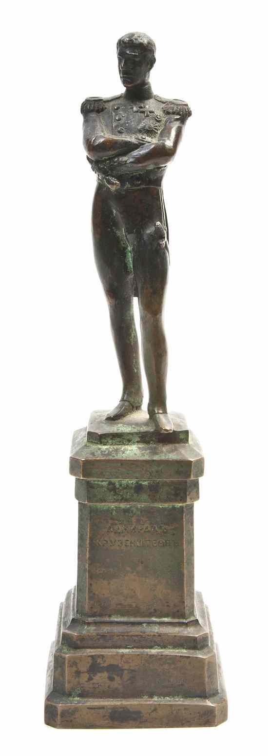 Appraisal: A Russian Bronze Figure depicting Admiral Adam Johann Ritter von