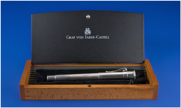 Appraisal: Faber Castell Silver Plated boxed fountain pen with pouch in