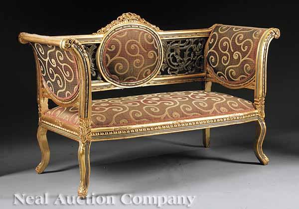 Appraisal: A Continental Painted and Carved Settee in the style of