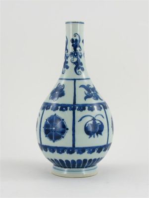 Appraisal: A Chinese blue and white bottle vase painted with two