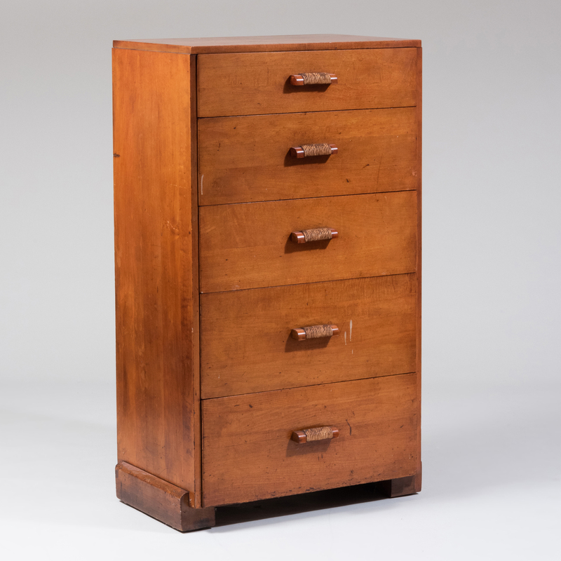 Appraisal: Donald Deskey for AMODEC Cherry Chest of Drawers The top