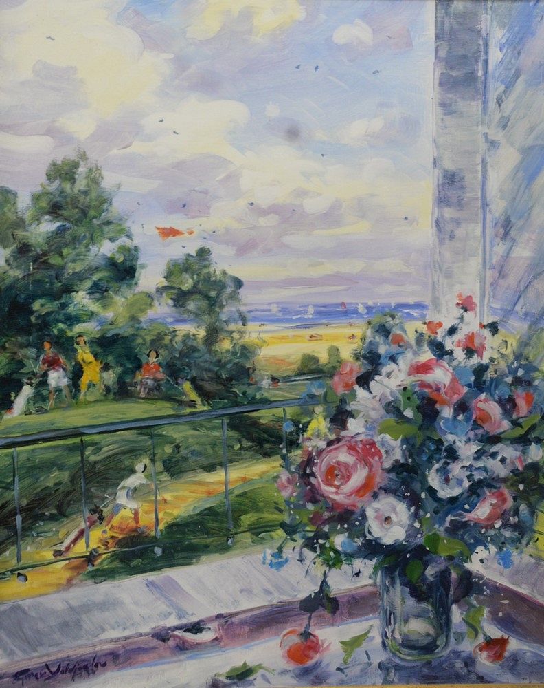 Appraisal: George Yoldjoglou French b Flowers in the Sun oil on