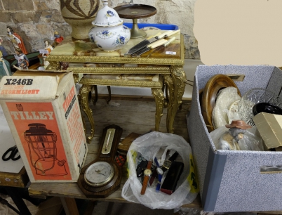 Appraisal: A collection of household items to include brass and marble