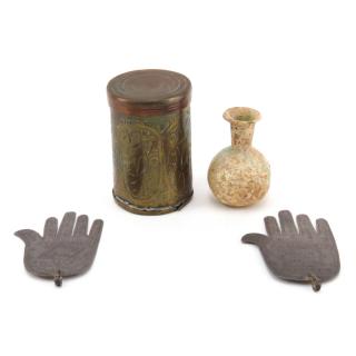 Appraisal: Early Judaica Lot Includes a Roman Glass miniature bottle a