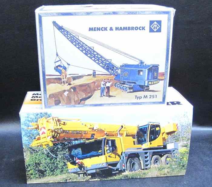 Appraisal: TWO DIECAST SCALE MODEL CRANES NZG Menck Hambrock type M