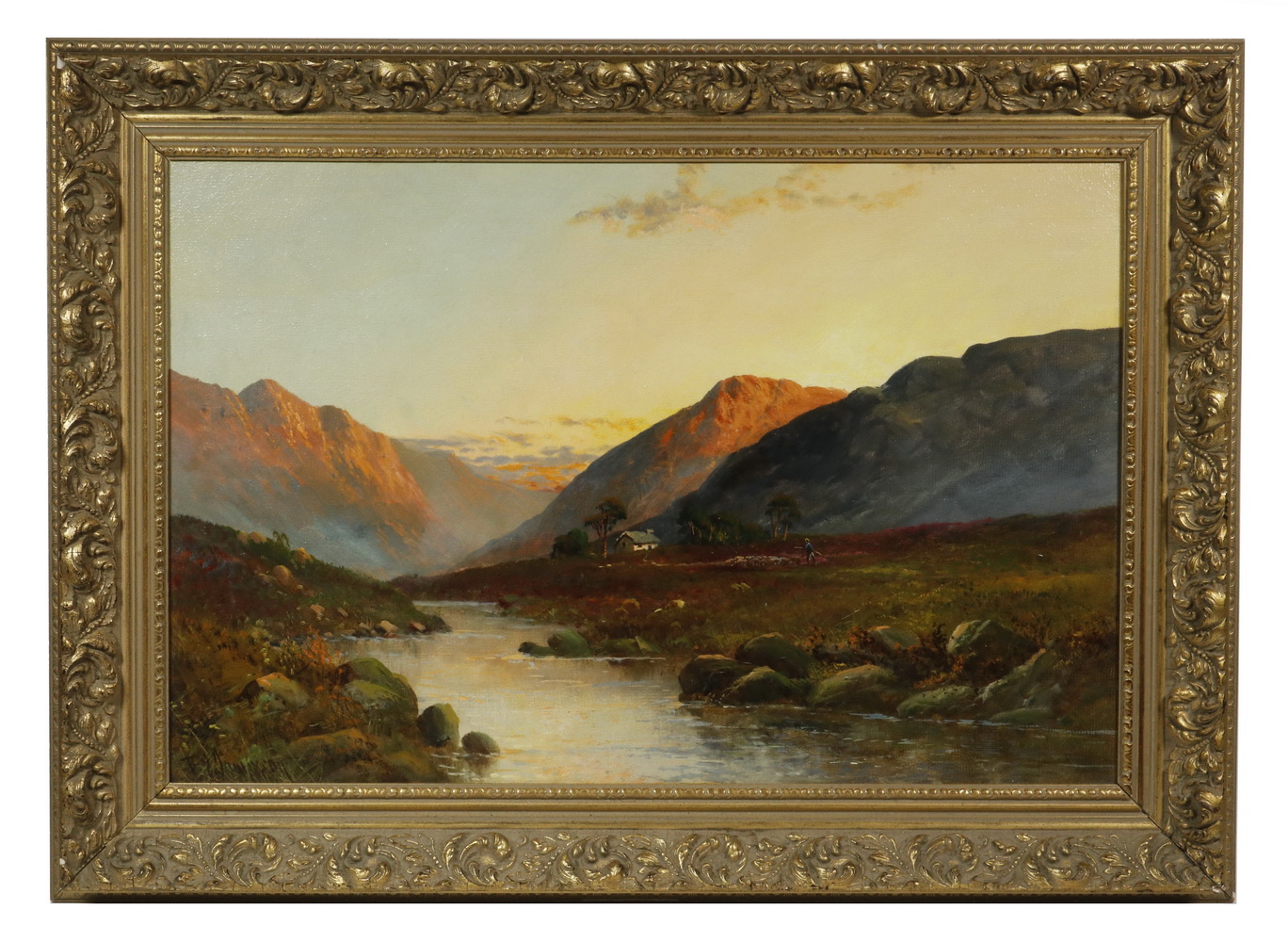 Appraisal: F JAMESON PROBABLY SCOTTISH Highlands Scene with Shepherd Returning Home