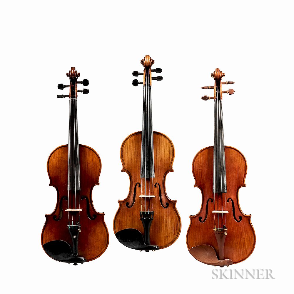 Appraisal: Three Violins Three Violins labeled Song Chung Musical Instrument Co