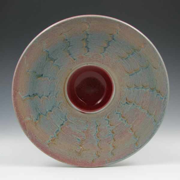 Appraisal: Larry Spears pedestal bowl with pastel glaze treatment Signed Spears