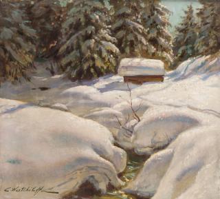 Appraisal: CONSTANTIN WESTCHILOFF RUSSIAN - Snow Banks oil on canvas x