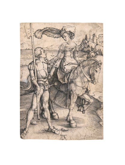 Appraisal: ALBRECHT D RER Lady on Horseback and the Lansquenet Engraving