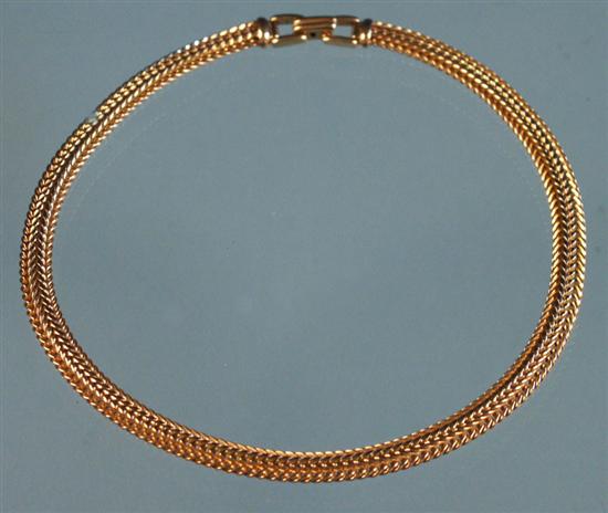 Appraisal: K YELLOW GOLD WOVEN CHAIN NECKLACE length inches weight dwt