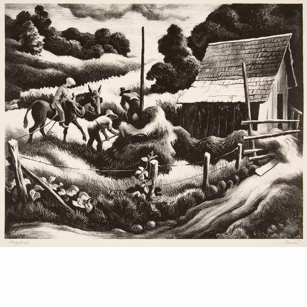 Appraisal: Thomas Hart Benton - HAYSTACK FATH Lithograph signed and titled