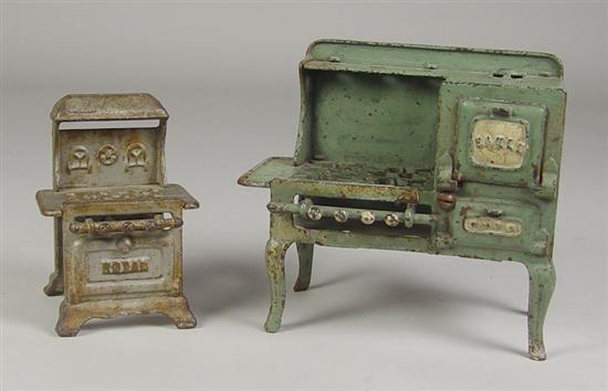 Appraisal: Two Doll House Kitchen Stoves Circa Small gas stove with