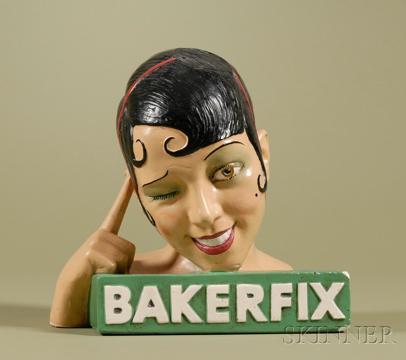 Appraisal: Rare Josephine Baker Bakerfix Retailer's Bust early th century Plastoparis