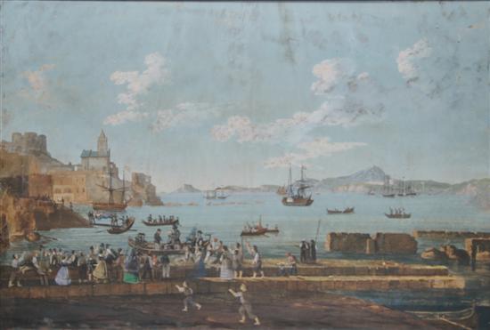 Appraisal: An Italian Gouache Height of image x width inches