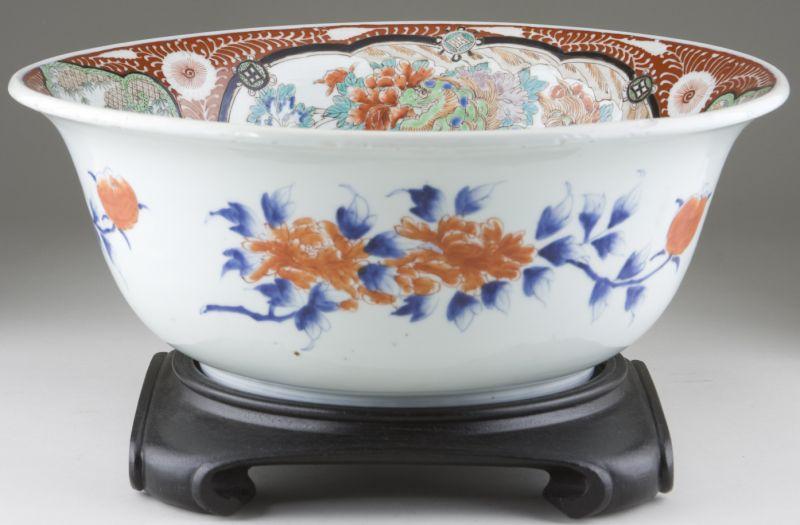 Appraisal: Japanese Imari Punch Bowl unmarked early th century interior panels