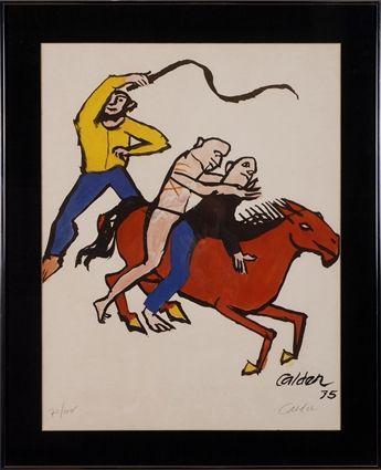 Appraisal: ALEXANDER CALDER - UNTITLED HORSE AND RIDERS Lithograph in colors