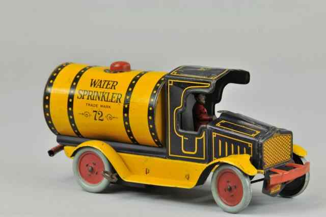 Appraisal: STRAUSS WATER SPRINKLER TRUCK lithographed tin done in dark blue