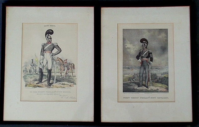 Appraisal: Two First Troop Philadelphia City Cavalry prints Riding Dress and