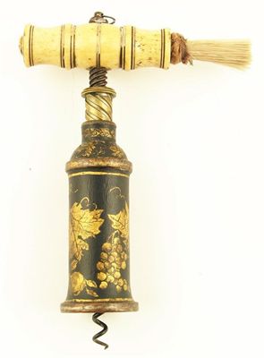 Appraisal: A rare Regency Thomason type corkscrew with a turned bone