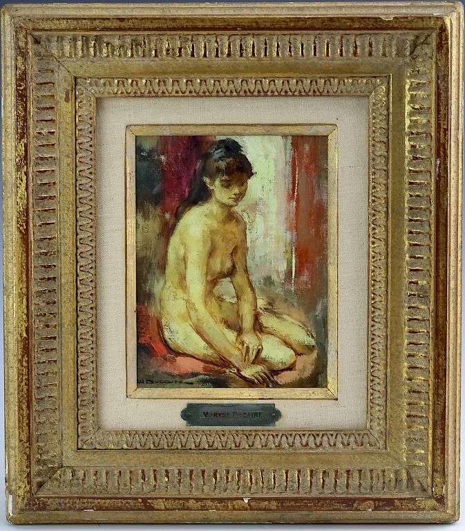 Appraisal: Maryse Ducaire-Rogue Nude Painting Wally Findlay Maryse Ducaire-Rogue - French