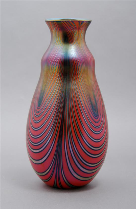 Appraisal: A Charles Lotton Glass Vase Height inches