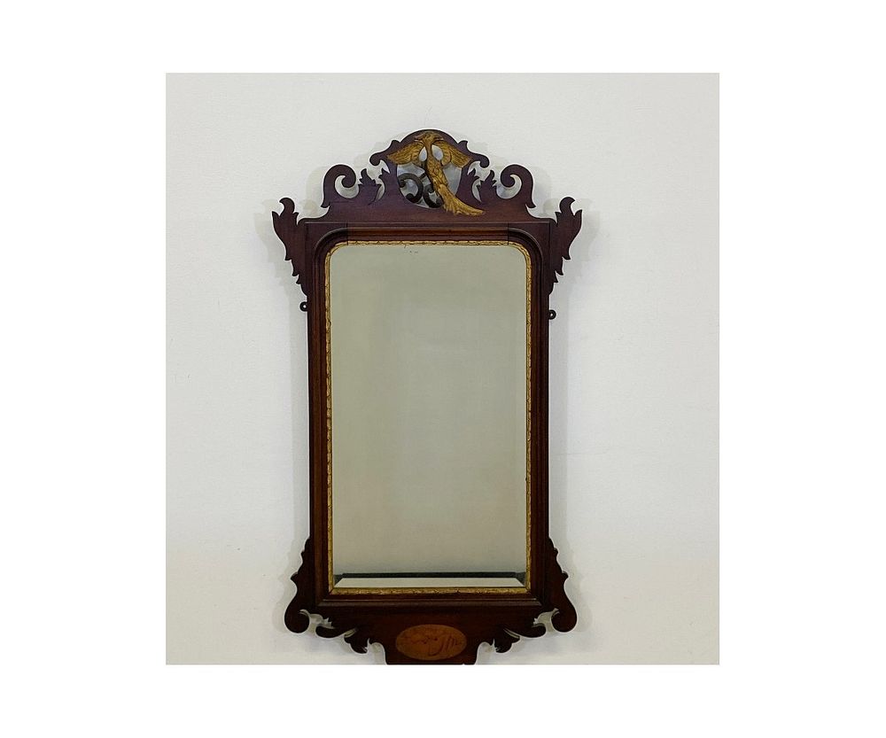 Appraisal: Chippendale Style Mirror Chippendale style mirror with gilt phoenix and