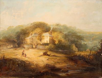 Appraisal: th Century English School Landscape with House oil on panel