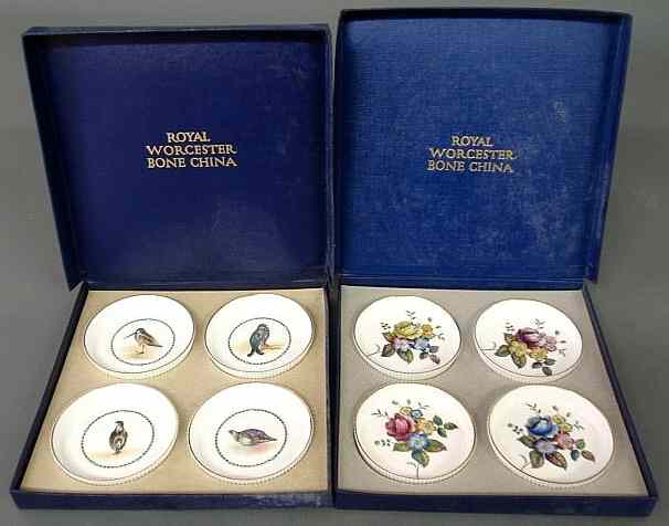 Appraisal: Two boxed sets of four each Royal Worchester bone china