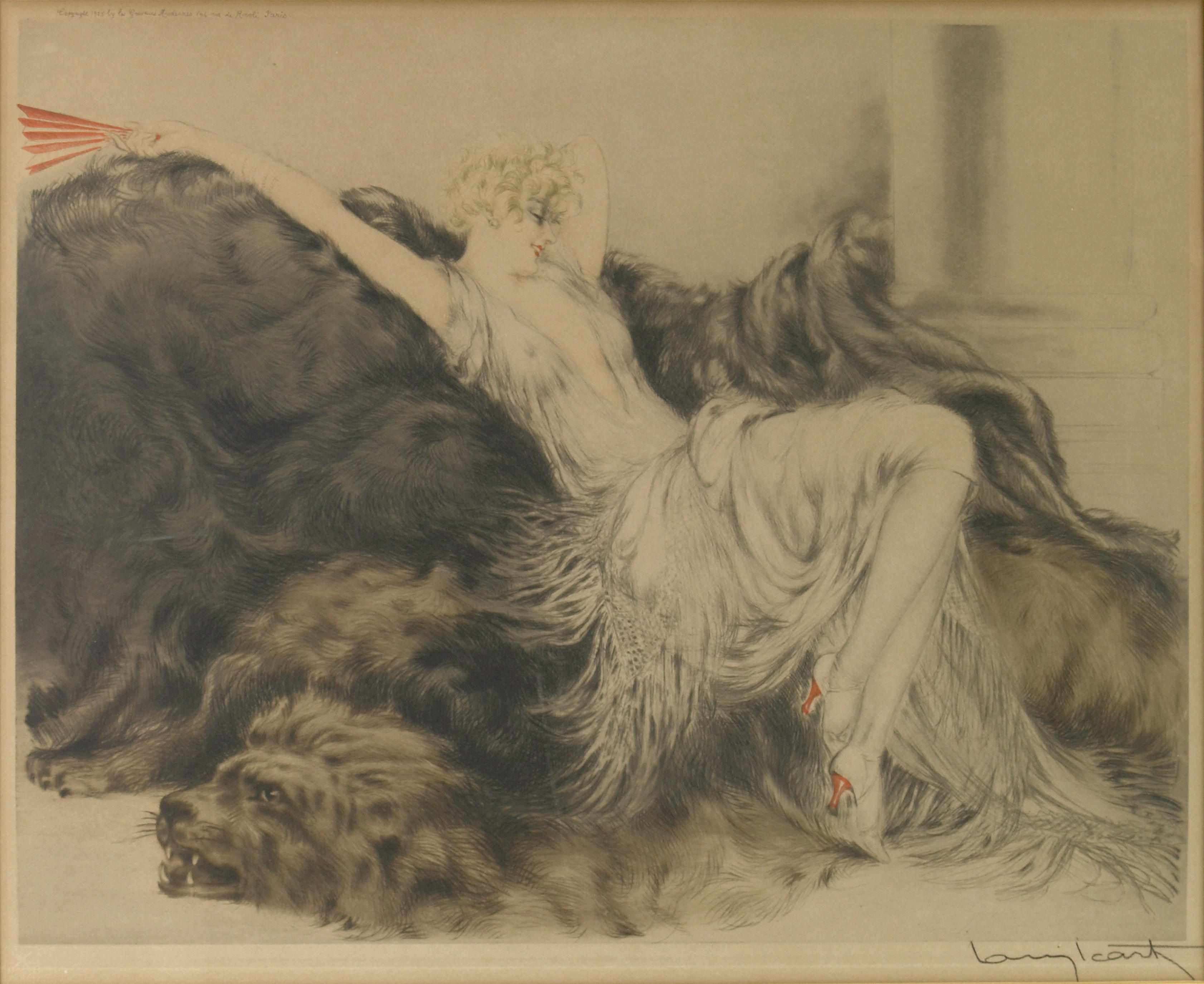 Appraisal: Louis Icart French - Laziness H C I Etching and