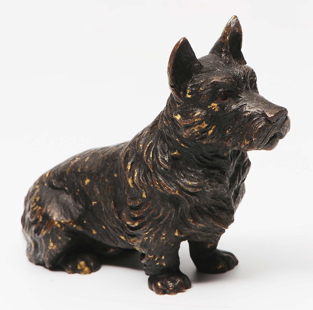 Appraisal: A SMALL COLD PAINTED BRONZE FIGURE OF A HIGHLAND TERRIER