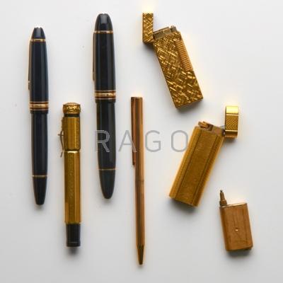 Appraisal: MONT BLANC CARTIER ETC Six pieces th c Cartier lighter