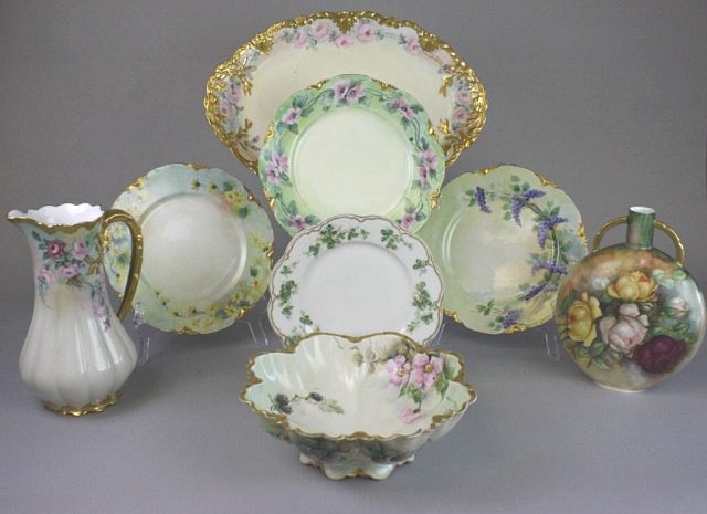 Appraisal: Haviland Limoges Hand Painted Porcelain Grouping pieces of hand painted