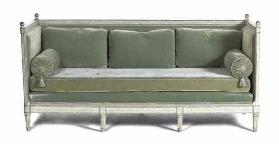 Appraisal: A Louis XVI Style Painted Settee of rectangular form having