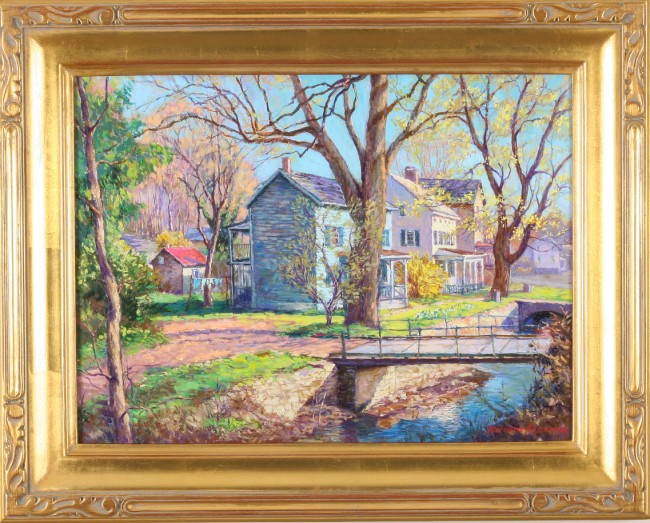 Appraisal: Spring in Carversville oil on canvas x SLR titled verso