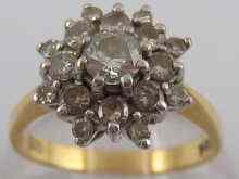 Appraisal: A yellow metal tests carat gold diamond cluster ring