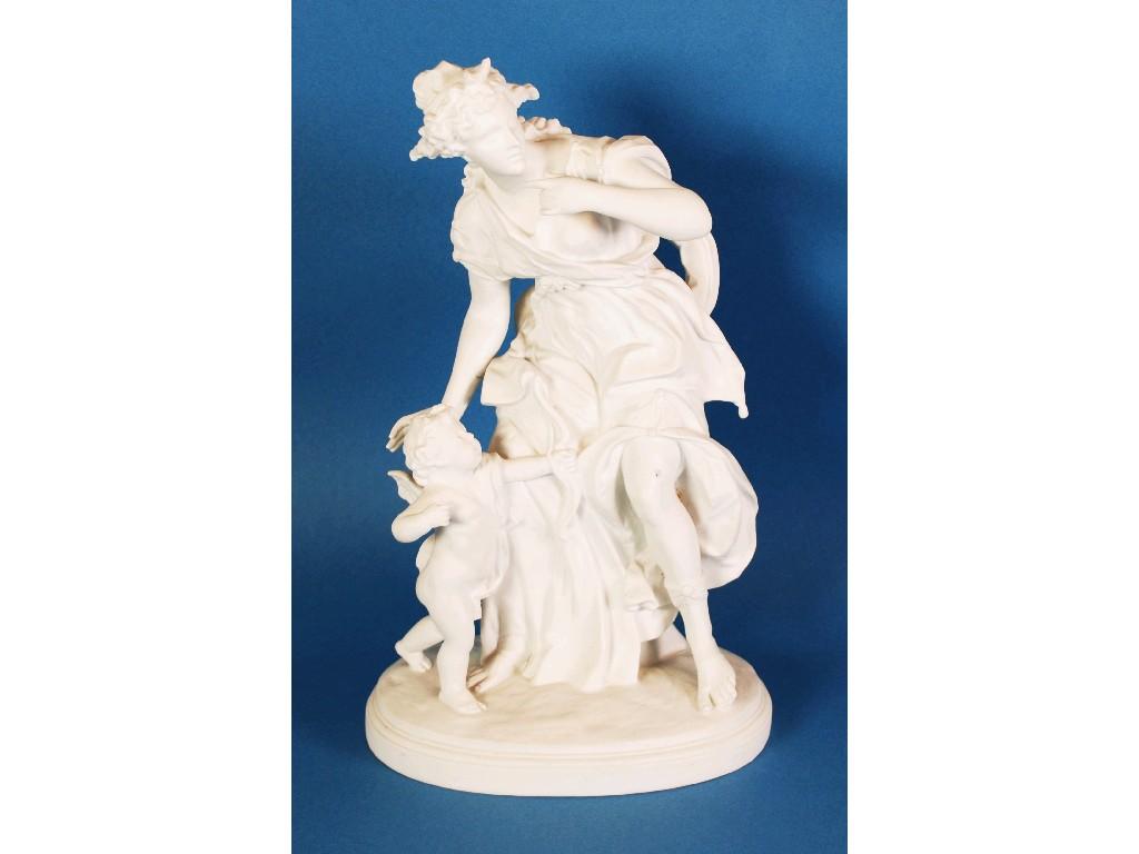 Appraisal: PROBABLY CONTINENTAL PARIAN PORCELAIN MODEL OF A GREEK GODDESS and