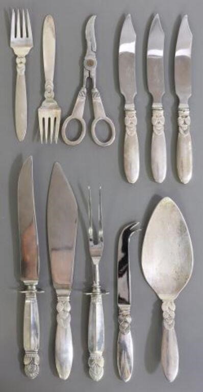 Appraisal: lot of Danish modern sterling silver flatware Georg Jensen -