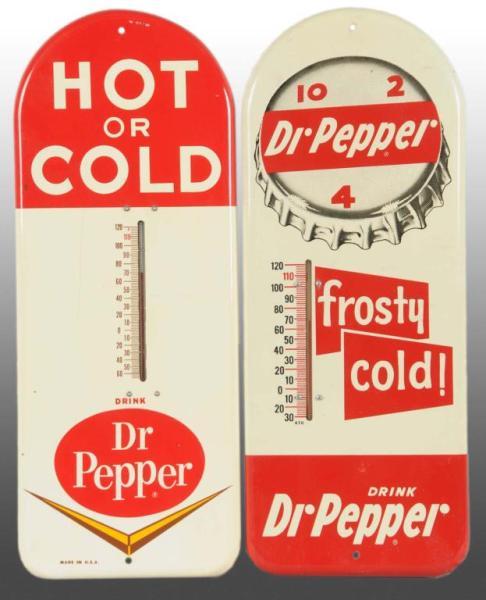 Appraisal: Lot of Tin Dr Pepper Thermometers Description s A few